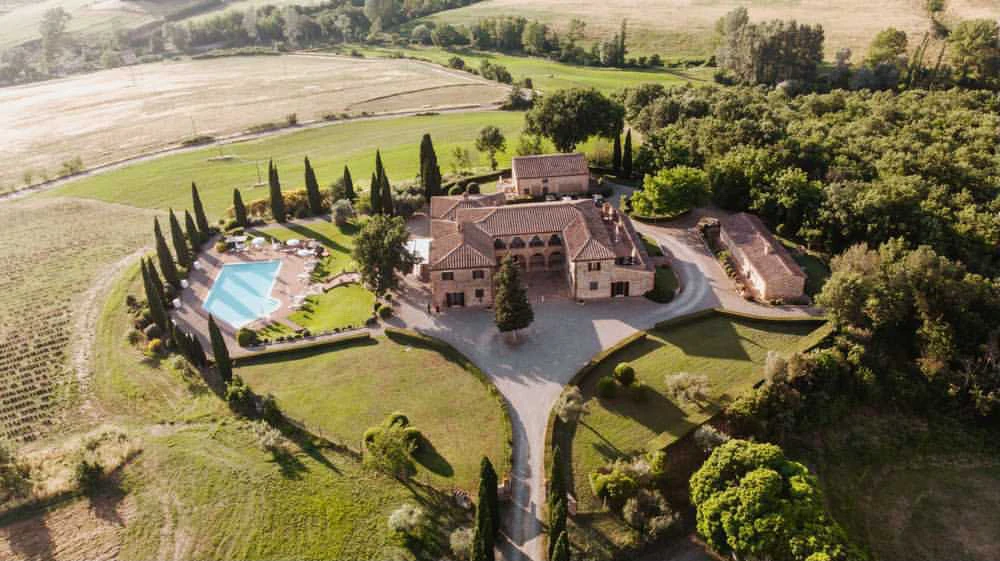 The wedding venue in Tuscany, an historic building from the 14th century with breathtaking views