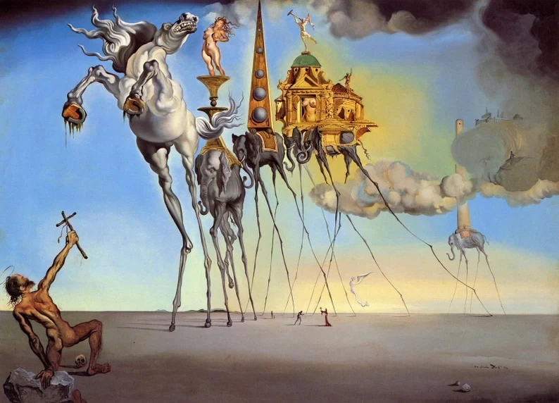 Salvador Dali, the sculptures inspired his 1946 painting The Temptation of Saint Anthony.