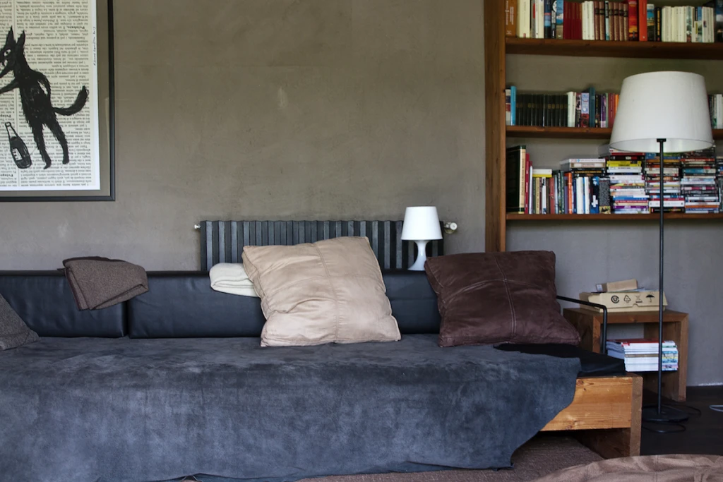 Comfortable sofa, art and lots of interesting books to read. The perfect set up for a winter's evening