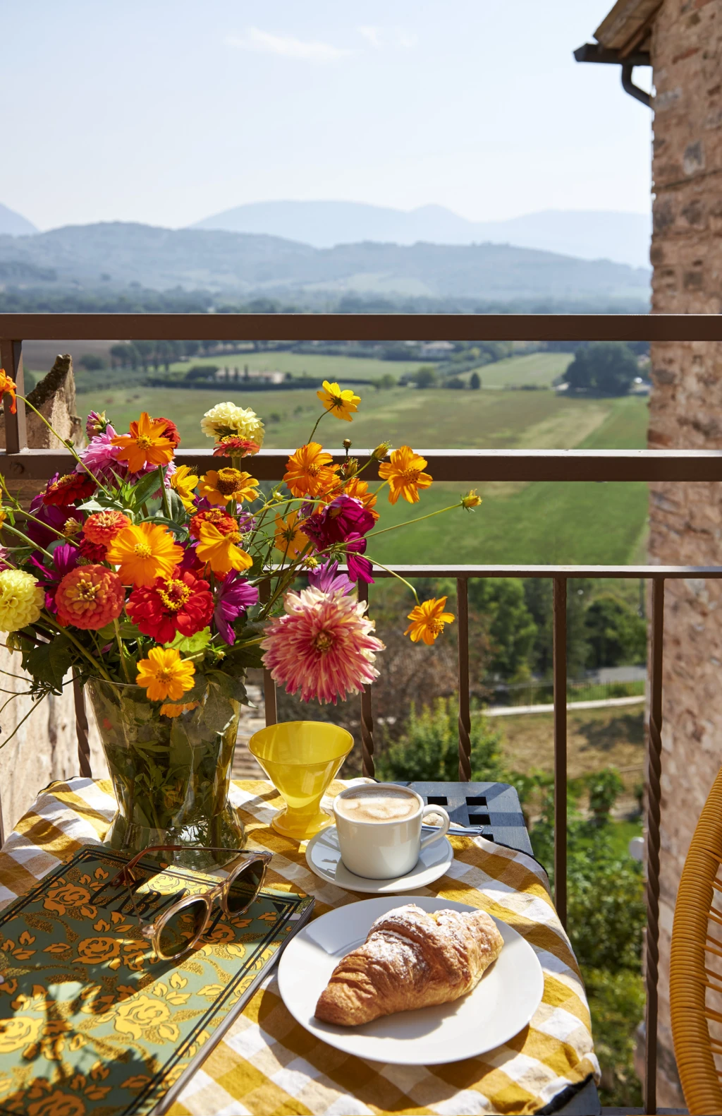 A beautiful balcony that overlooks the Umbrian hills