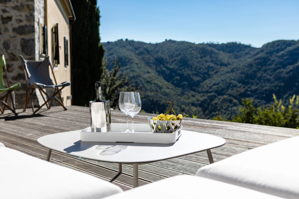 Set on top of a hill with epic views of the Ligurian countryside