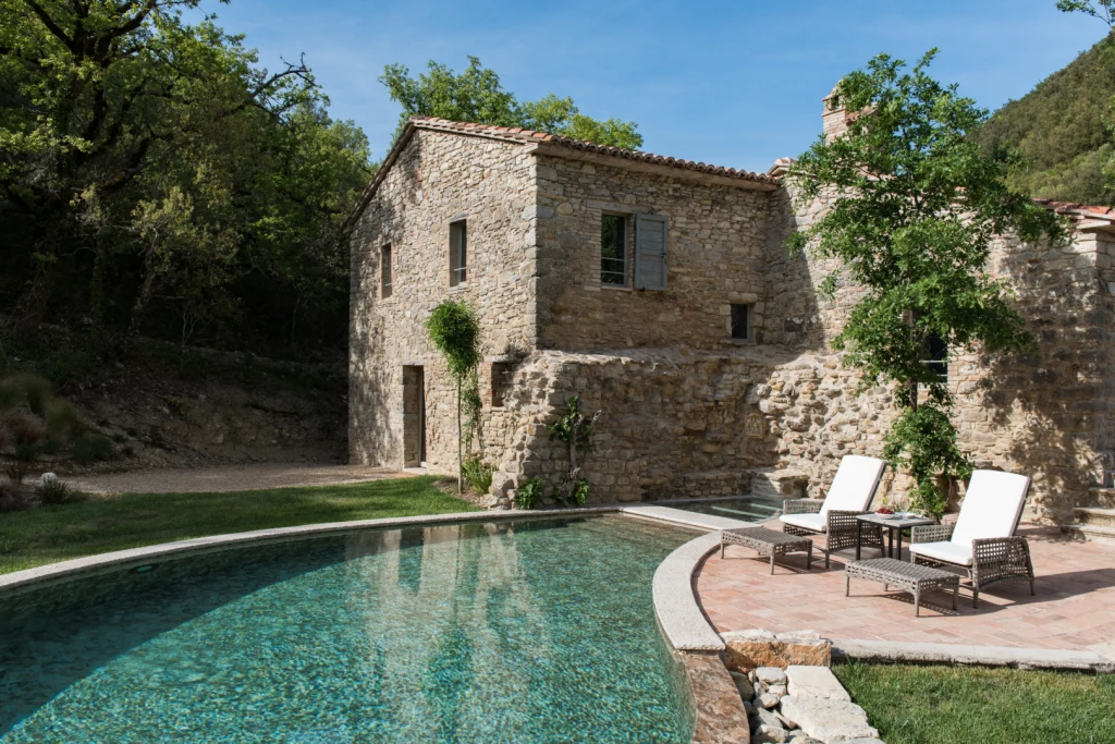 13-century mill on a private estate in Umbria, available to rent