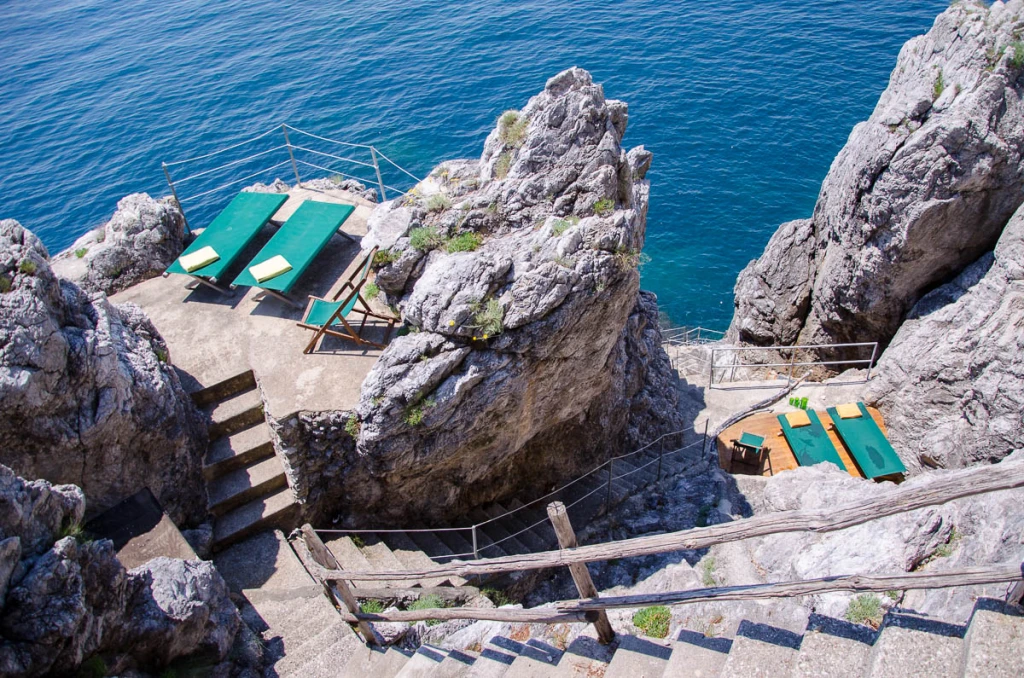 Beach club on the Amalfi coast near the villa