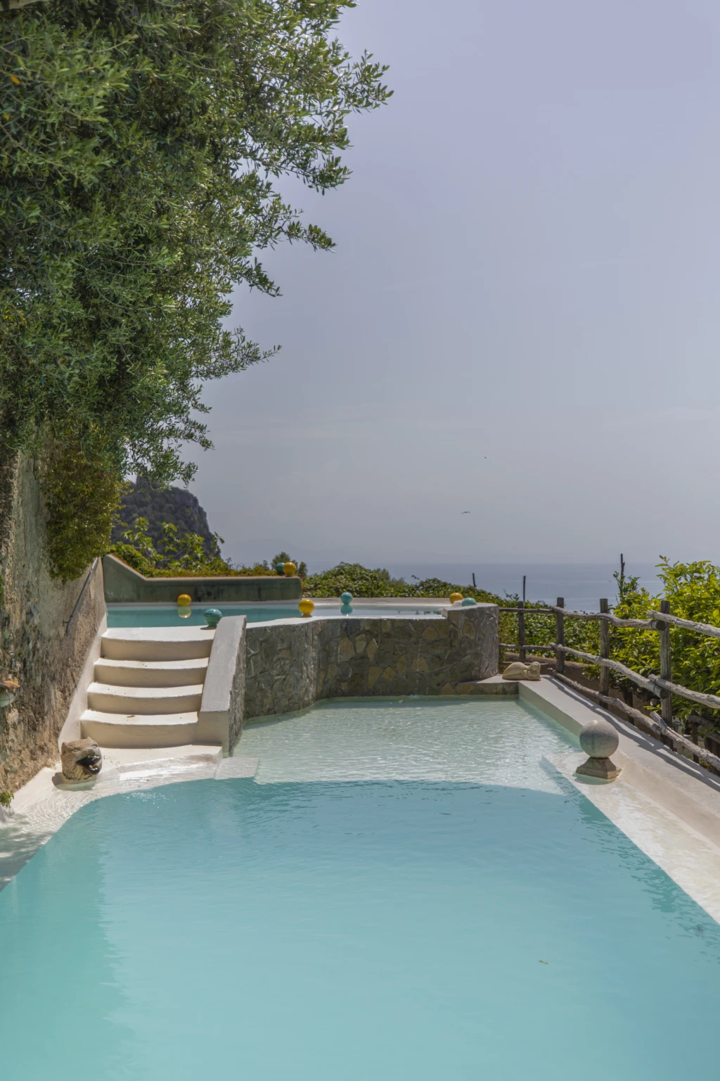 Two level swimming pool  with breathtaking views of the Mediterranean Sea