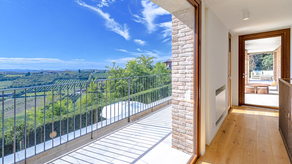 From every room and bathroom, there is a window onto the rolling hills of Le Langhe, Piemonte