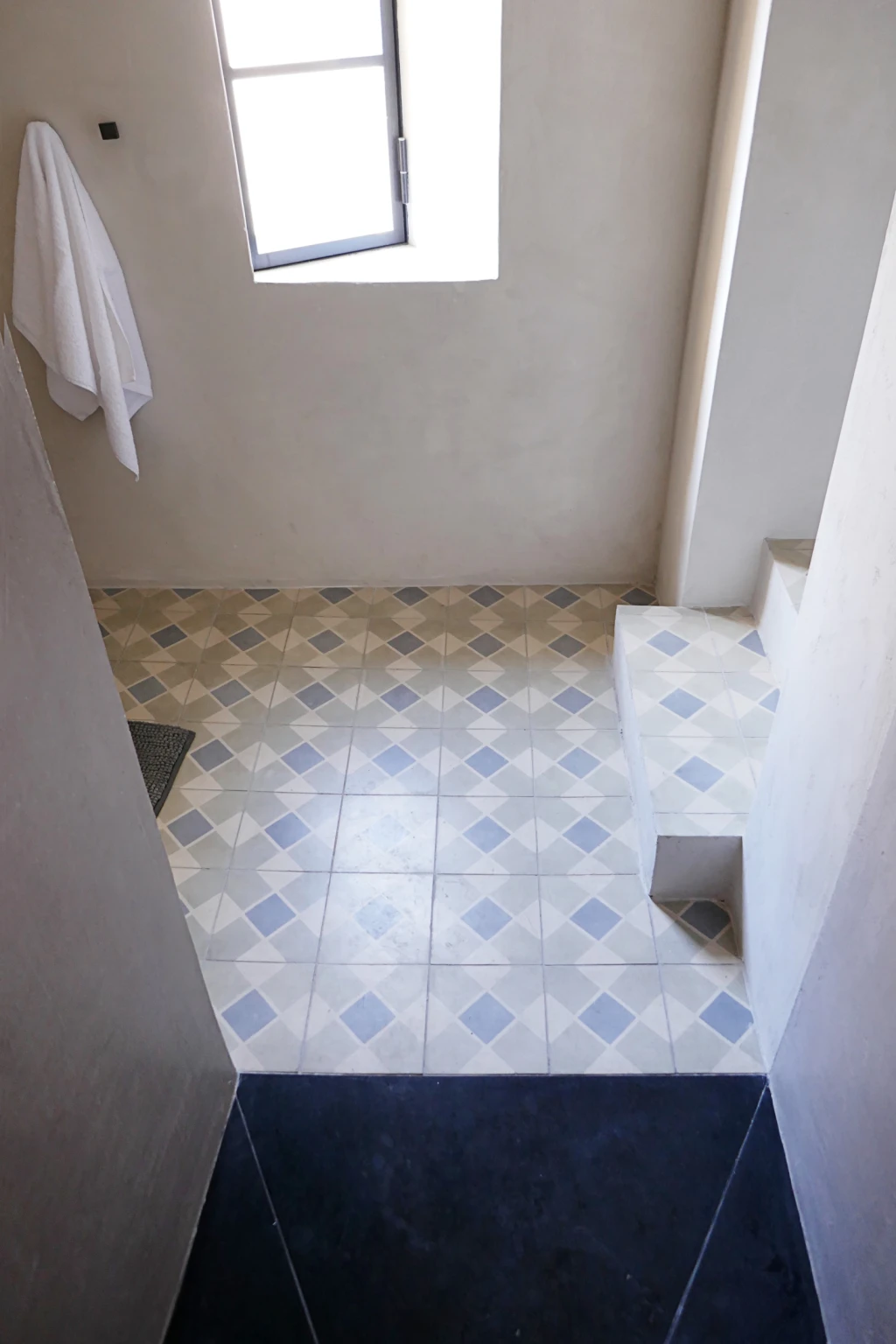 The tile floors are original flooring throughout